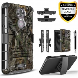T-Mobile Revvl Plus Case With Tempered Glass Screen Protector Included, Circlemalls Phone Case [Combo Holster] And Built-In Kickstand And Stylus Pen For Revvl Plus And Coolpad Revvl Plus (Camo)